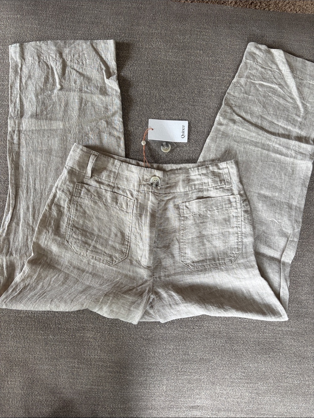 Quince 100% Linen Pants in Natural Beige New with tags Size 6 - Picture 2 of 8